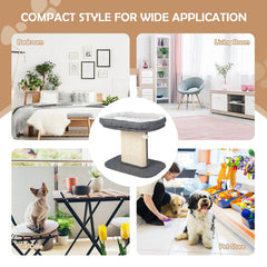 Grey Cat Perch 19.5 Inches with a Removable Mat and a Wide Sisal Panel