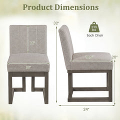 Set of 4 Channel Back Dining Chairs, Grey Fabric with 5.5 Inch Sprung Seats and Grey Sled Bases