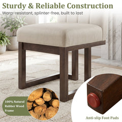 Set of 4 Channel Back Dining Chairs, Beige Fabric with 5.5 Inch Sprung Seats and Walnut Sled Bases