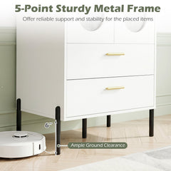 Modern Sideboard Buffet Cabinet with Fluted Doors-White