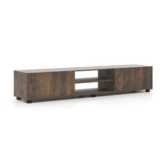 Modern TV Stand for up to 70 inches TVs Minimalist Entertainment Center with 2 Doors and Open Shelves-Rustic Brown