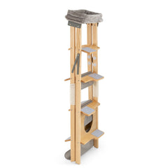Foldable Pine Cat Ladder Tree 54.5 Inches with Five Felt Lined Steps