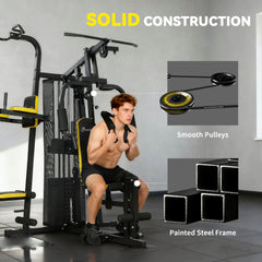 Multifunction Power Tower for Back, Chest, Arms & Leg Workouts All-in-One Home Gym with Weight Stack and Pulley System for Full Body Training