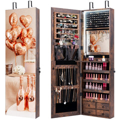 Multipurpose Storage Cabinet with 4 Drawers-Rustic Brown