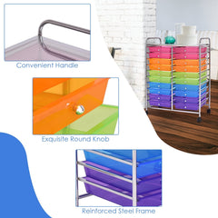 20 Drawers Storage Rolling Cart Studio Organizer-Multicolor