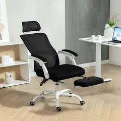 Ergonomic Office Chair, Mesh Reclining Desk Chair with Adjustable Lumbar Support, Headrest, Beige