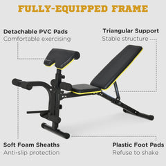 Adjustable Weight Bench, Sit Up Dumbbell Bench, Multi-Functional Purpose Hyper Extension Workout Bench with Adjustable Seat and Back Angle