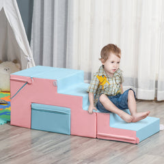 2-Piece Soft Play Kids Foam Play Se for Crawl and Climb, Light Blue