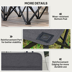 6 Seat Folding Camping Chair with Cup Holder and Carrying Case for Camping, Picnic, Sport Events, Black