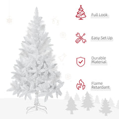 4ft Artificial Christmas Tree with Pine Realistic Branches, Auto Open, for Indoor Decoration, White
