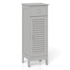 Narrow Bathroom Storage Cabinet with Adjustable Shelf and Drawer-Gray