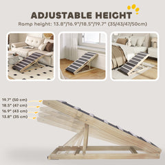 Dog Ramp for Couch, Foldable Pet Ramp for Small to Large Dog, 4 Adjustable Height from 14" to 20"