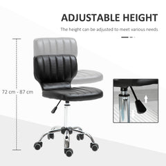 Height Adjustable Salon Stool, PU Leather Rolling Stool with Back, Wheels for Beauty, Spa, Tattoo, Home Office, Black