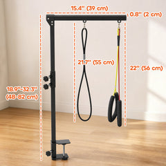 Dog Grooming Arm with Clamp Adjustable Foldable Dog Grooming 2 Loop Noose Small Medium Dogs 18.9" -32.3" Black