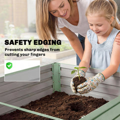 5' x 3' x 2' Raised Garden Bed, Galvanized Planter Box for Growing Flowers, Herbs and Vegetables, Black