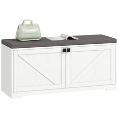 Shoe Storage Bench with Padded Seat, Entryway Bench Holds up to 352 lb, Shoe Organizer, 8 Pairs, Light Grey