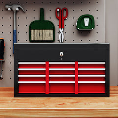 6 Drawer 24" Portable Tool Box with Top Case, Ball Bearing Slides, Metal Tool Chest for Garage, Household and Warehouse