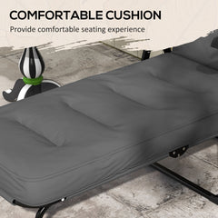 Outdoor Lounge Chair with Padded Cushion, Folding Reclining Patio Garden Chair with Recline Back, Footrest, for Poolside, Patio, Blue