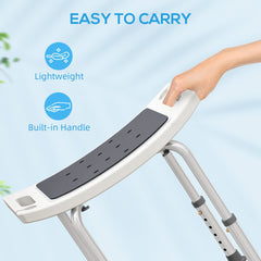 Height Adjustable Shower Chair Padded Bath Seat for Senior