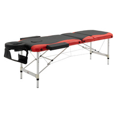 85" 3 Section Foldable Massage Table Professional Salon SPA Facial Couch Bed (Black/Orange)