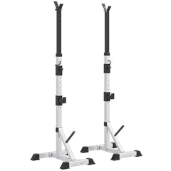 2-Piece Barbell Rack, 53.5"-69.3" Height Adjustable Squat Rack Bench Press Rack, 440LBS Capacity