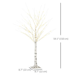 5 ft Artificial Birch Tree Light with Pre-Lit LED Light for Home Party, Indoor and Covered Outdoor Use