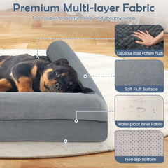 Orthopedic Foam Dog Bed Large Dog Sofa Couch with Removable Cover-L
