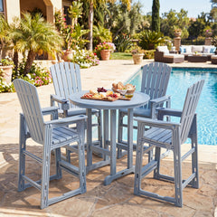 Outdoor 29 Inch Height Bar Stool with Backrest and Armrests-Gray