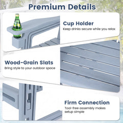 Outdoor 29 Inch Height Bar Stool with Backrest and Armrests-Gray