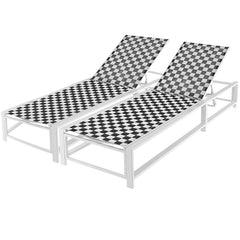 Sling Chaise Lounge on Wheels with 6 Level Backrest and 400 lb Capacity