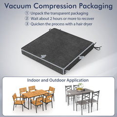 Outdoor Chair Cushion Set of 2 Waterproof Fade-Resistant Olefin Seat Cushions-Gray