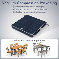 Outdoor Chair Cushion Set of 2 Waterproof Fade-Resistant Olefin Seat Cushions-Navy