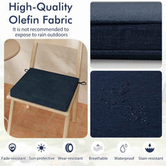 Outdoor Chair Cushion Set of 2 Waterproof Fade-Resistant Olefin Seat Cushions-Navy
