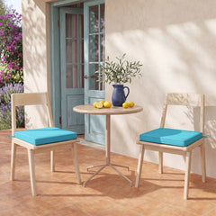 Outdoor Chair Cushion Set of 2 Waterproof Fade-Resistant Olefin Seat Cushions-Turquoise