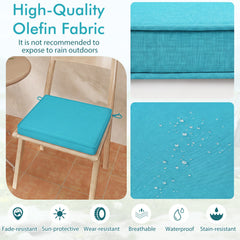 Outdoor Chair Cushion Set of 2 Waterproof Fade-Resistant Olefin Seat Cushions-Turquoise