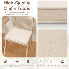 Outdoor Chair Cushion Set of 6 Waterproof Olefin Seat Cushions-Beige