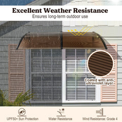 Outdoor Front Door Patio Overhang Awning for Sunlight Rain Snow Wind Protection-78 x 35 Inch