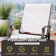 Outdoor Glider Chairs Set of 2 with Ergonomic Backrest and Seat-Beige