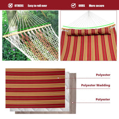 Outdoor Hammock with Detachable Pillow-Red