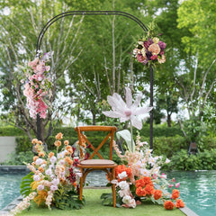 Outdoor Metal Garden Arch Trellis for Climbing Plants Grape Vine Flower