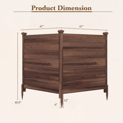 Outdoor Privacy Air Conditioner Fence for Outside and Backyard-Brown