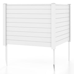 Outdoor PVC Air Conditioner Fence with 20 Inch Long Stakes-White