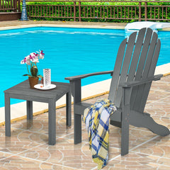 Acacia Wood Outdoor Adirondack Chair with Ergonomic Design-Gray