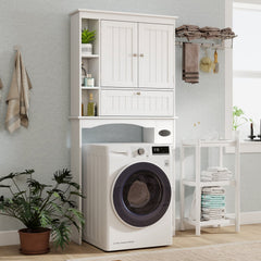 Over the Toilet Storage Cabinet with Adjustable Shelf and Bottom Bar-White
