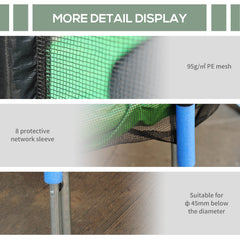 14' Round Trampoline Enclosure Safety Net Fence Replacement Trampolining Bounce Part No Poles Included
