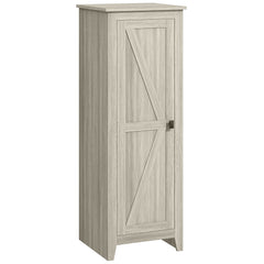 48" Farmhouse Kitchen Pantry Storage Cabinet with Barn Door, Kitchen Pantry Cabinet with Adjustable Shelves, Natural