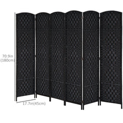 6ft Folding Room Divider, 3 Panel Wall Partition with Wooden Frame for Bedroom, Home Office, Natural