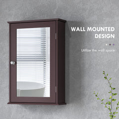 Bathroom Mirror Cabinet, Wall Mounted Medicine Cabinet with Door and Shelves, White