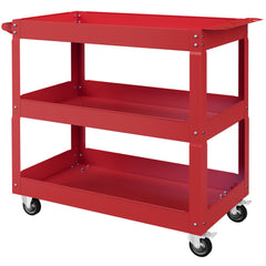 3 Tier Rolling Tool Cart with Wheels, 330 LBS Capacity Heavy Duty Utility Cart, Mobile Service Cart for Garage, Black