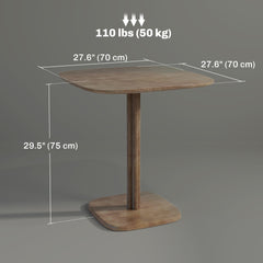 Dining Table for 4 People - Modern Kitchen Table with Wood-Effect Top, 27.6" x 27.6", Dark Brown